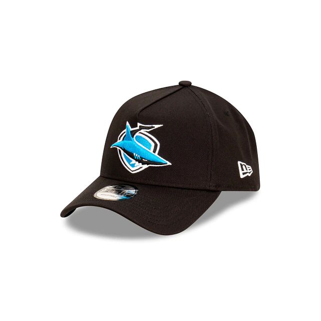 NRL Cronulla Sutherland Sharks 9Forty A-Frame (HCL6577) - Black New Era Caps